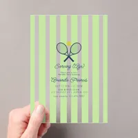 Serving Age Preppy Tennis Birthday Party Acrylic Invitations