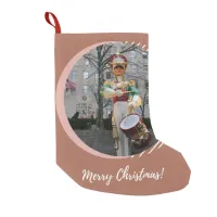 Merry Christmas NYC Rockefeller Plaza Drummer Boy Small Christmas Stocking