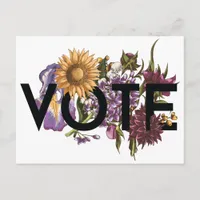 Vintage sunflower Floral Elegant Feminine Go Vote Postcard