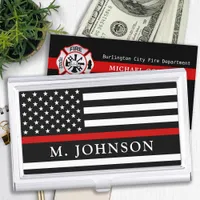 Firefighter Personalized Thin Red Line Business Card Case