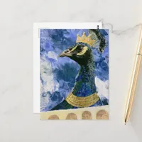 A beautiful royal peacock postcard