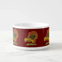 Vintage Happy Thanksgiving Turkey Chili Bowl