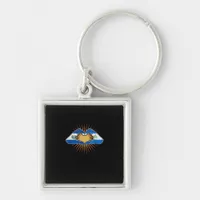 El Salvador And Nicaragua Heart Hands Minimal Keychain