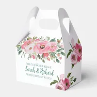 Bright Pink Floral Wedding  Favor Boxes