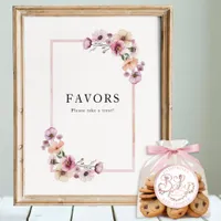 Baby in Bloom Wildflower Favors Sign – Dusty Pink 