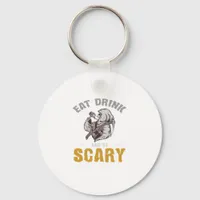 Eat Drink And Be Scary Reaper Minimal Clean Keychain