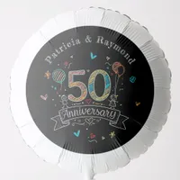 Chalkboard Doodles 50th Anniversary Personalized  Balloon