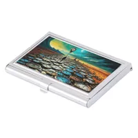 As Time Walks By AI Art Business Card Case