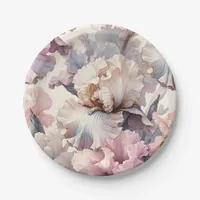 Feminine Elegant Chic Soft Blush Watercolor Floral Paper Plates