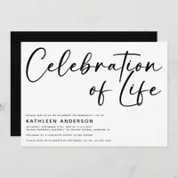 Modern Minimalist Celebration of Life Invitation