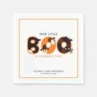 Little Boo Turning Two Border Halloween birthday  Napkins