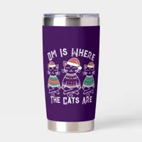 Om Is Where the Cats Are - Funny Yoga Christmas  Insulated Tumbler