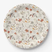Cozy Autumn Aesthetic Fall Leaves Botanical Paper Plates