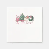 Tis The Season Merry Christmas Cute Xmas Coffee Ch Napkins