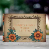 Elegant Vintage Floral Wedding  Guest Book