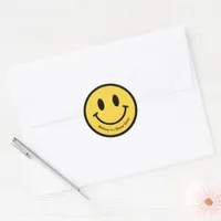 "One Happy Dude" Retro 1st Birthday Party Classic Round Sticker