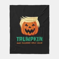 Trumpkin Make Halloween Great Again Quote Fleece Blanket