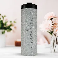 Personalized Silver Sparkle  Thermal Tumbler