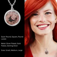 New Mom and Baby Joy of Life Small Round Silver Plated Necklace