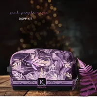 Purple Pink Gemstone Modern Monogram Dopp Kit