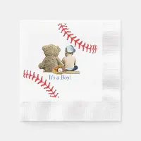 It's a Boy Baseball Themed Boy's Baby Shower Napkins