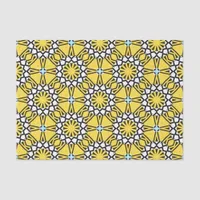 Yellow Black and White Moroccan Mosaic Pattern Tissue Paper