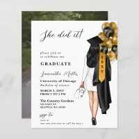 Budget Gold Black Nurse She Did It Graduation