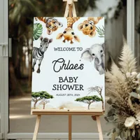 Safari Animals Baby Shower Welcome sign