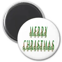 Merry Christmas Candle Font Magnet