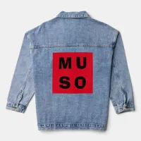 Muso Red Black Stylish Chic Musician Music Lover Denim Jacket