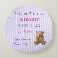 Purple Striped personalized Baby Girl  Pillow