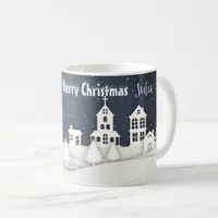 Whimsical Magical Snow Xmas Chic Blue  Coffee Mug