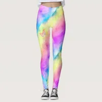 [Watercolor Dreams] Soft Pastel Colors Butterfly Leggings