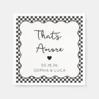 That's Amore Italian Custom Black & White Wedding Napkins