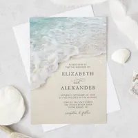 Ocean Beach Elegant Destination Wedding Invitation