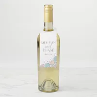 Modern Beach Seashells Coral and Teal Bottle Hanger Tag