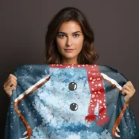 Christmas Snowman Funny Winter Holiday Medium Sherpa Blanket
