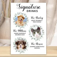 Signature Drinks Pet Wedding 3 Photo Cocktail Poster
