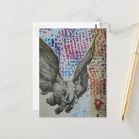 Flying Elephant Fantasy Collage Postcard