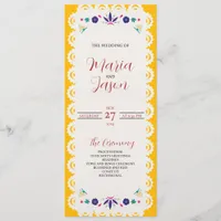 Mexican Papel Picado Yellow Nuestra Boda Wedding Program