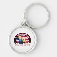 No Kings In America Since 1776 USA Flag Save  Esse Keychain