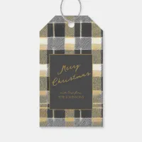 Black Gold Christmas Pattern#7 ID1009 Gift Tags