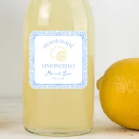 Personalized Homemade Limoncello Bottle Wedding Square Sticker