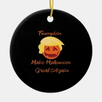 Trumpkin Pumpkin Halloween Design – Spooky Basic S Ceramic Ornament