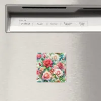 Whimsical Rose Pattern Magnet