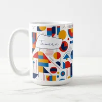 Retro Geometric Abstract Pat#11 Navy Gold ID1067 Coffee Mug