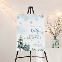 Winter Bridal Shower Welcome Sign, Blue Winter Foam Board