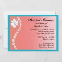 Daisies on Pink Background Bridal Shower Invite