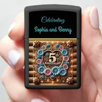 Timeless Love: 5th Anniversary Floral Glow Zippo Lighter