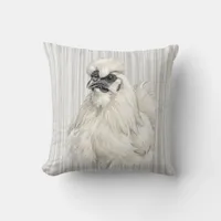 Watercolor Silkie Chicken Farm Animal Pillow Cover